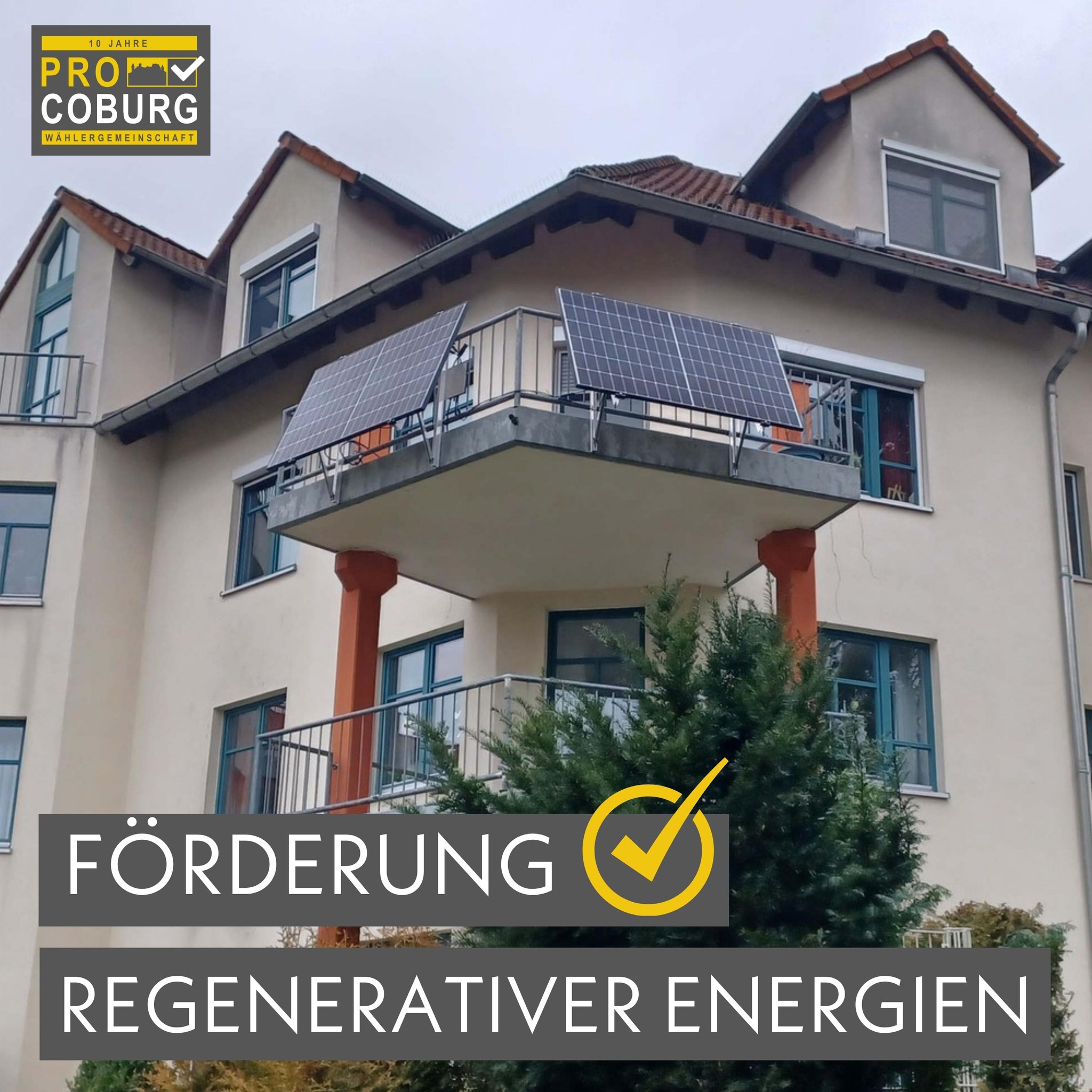 Förderung regenerativer Energien - Balkonkraftwerk PRO COBURG